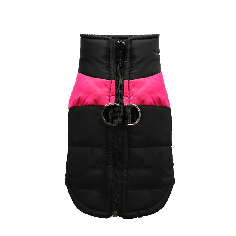 Waterproof Warm Dog Clothes Winter Vest Padded Zipper Jacket