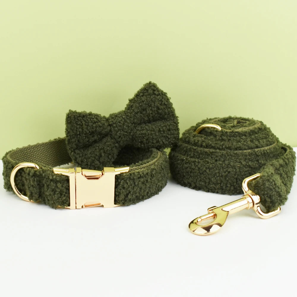 Luxury Personalized Dog Collar Harness Leash set