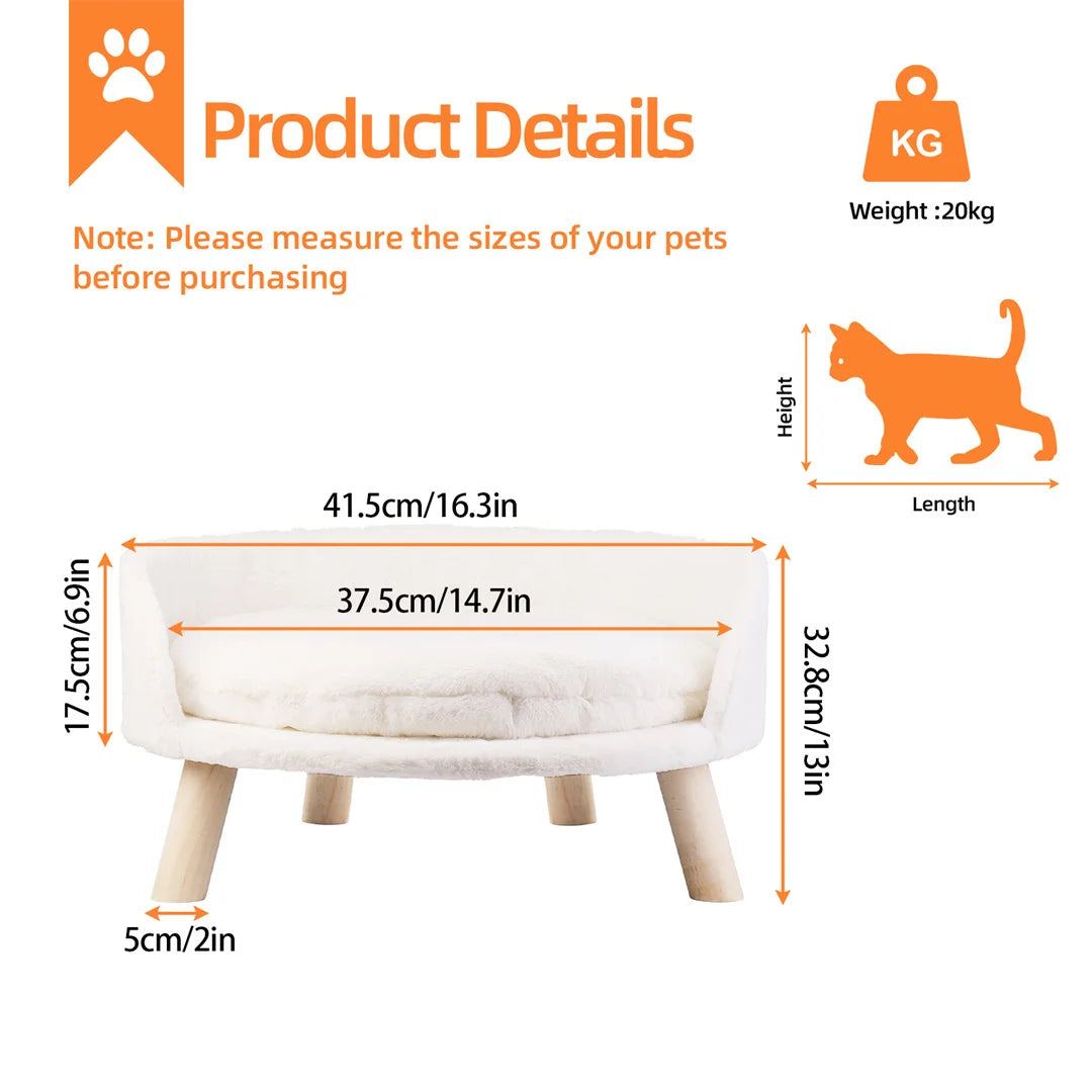 Luxury Cat Bed Soft Warm Plush Fabric Pet Nesting Chair Bed
