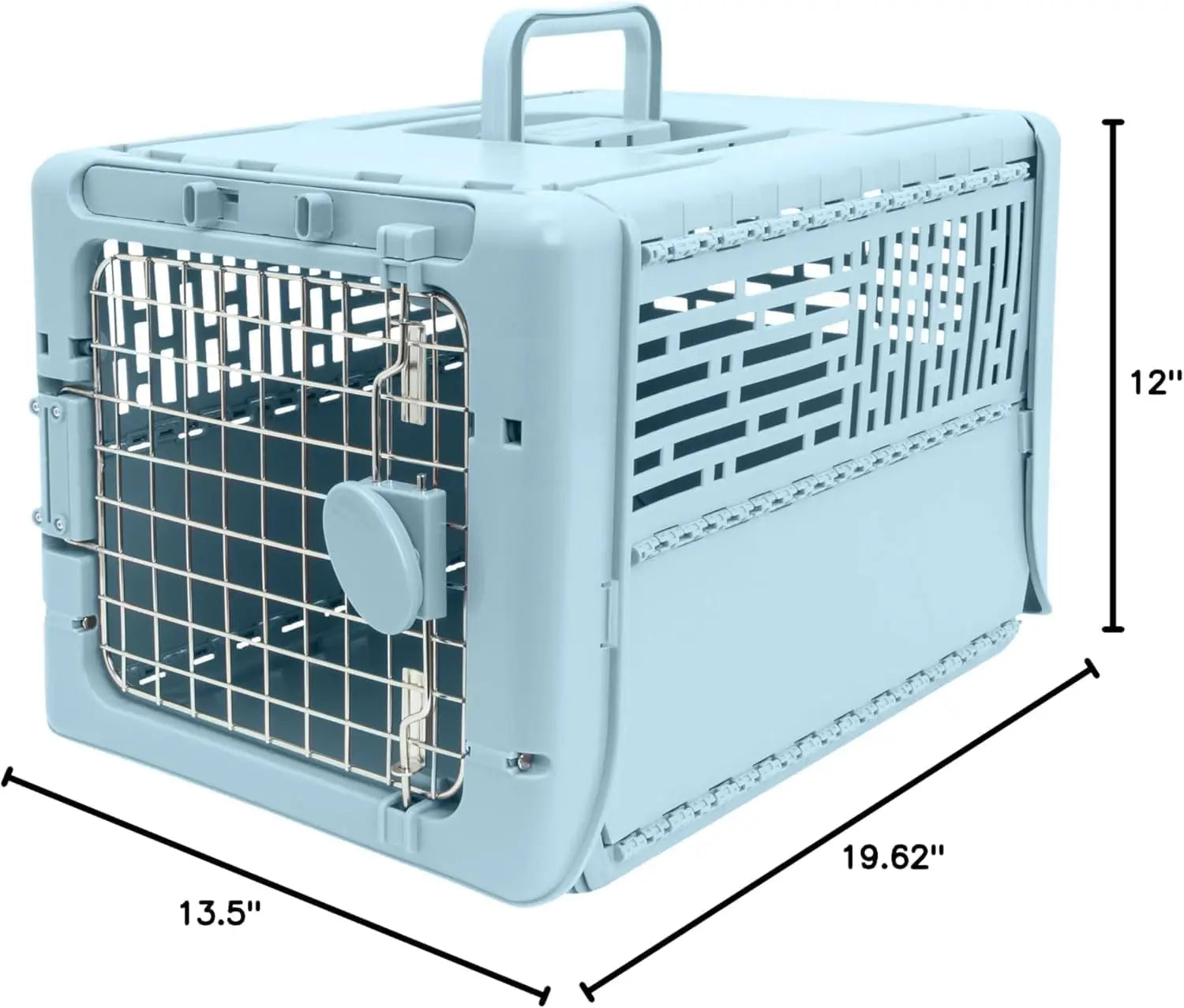 Collapsible Hard-Sided Pet Travel Carrier for Small Dogs Cats up to 20lbs, Washable Kennel with Ventilation, 19.6x13.5x12 Inches