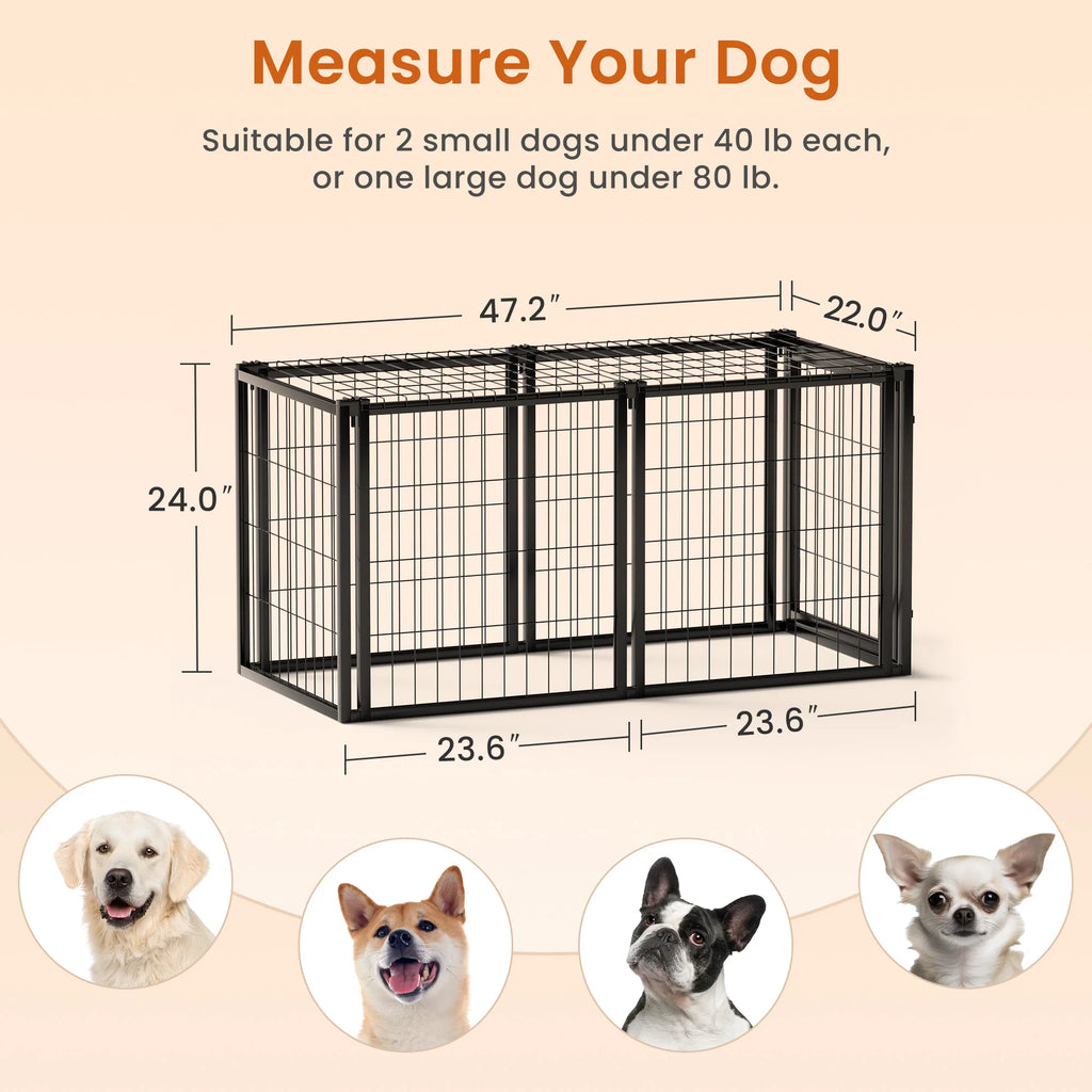 Dog Kennel  Black.47.2"L x 22"W x 24"H.