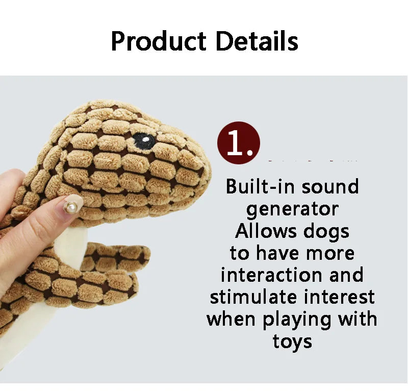 Pets Dog Chew Stuffed Funny Dinosaur Shape