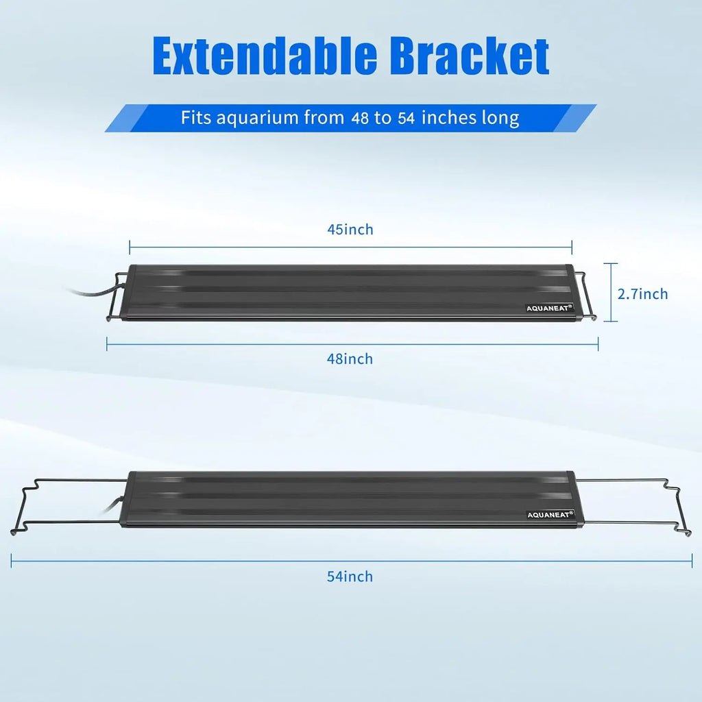 LED Aquarium Light Full Spectrum for 48 to 54 Inch Fish Tank, Adjustable Mounts