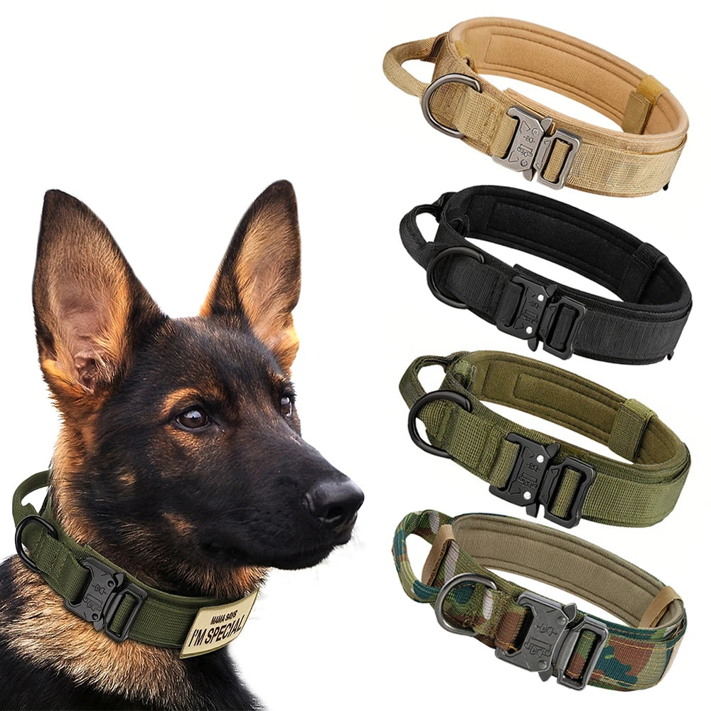 Dog Training Collar Adjustable Tactical Dog Collar And Leash Set  For Small Big Dogs