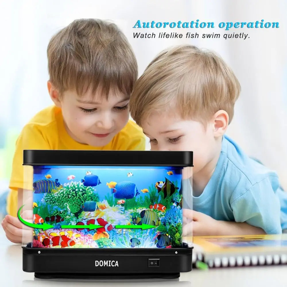 Fake Fish Tank with Moving Fish, Decorative Aquarium Lamp Sensory LED Mood Light