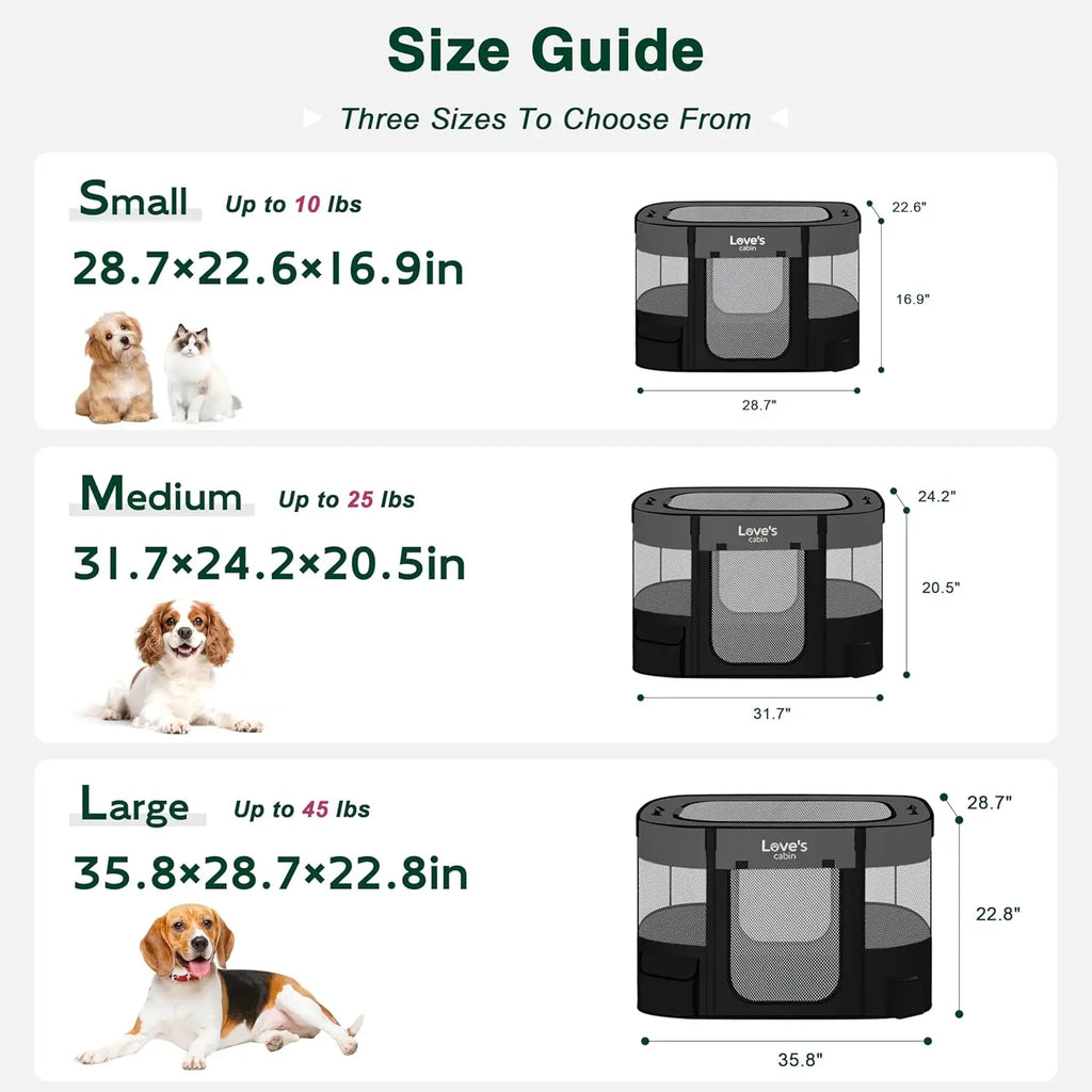 Portable Foldable Pet Playpen for Small Dogs Cats with Carrying Case Grey