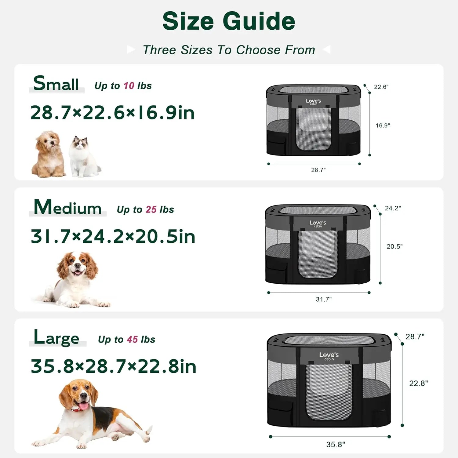 Portable Foldable Pet Playpen for Small Dogs Cats with Carrying Case Grey