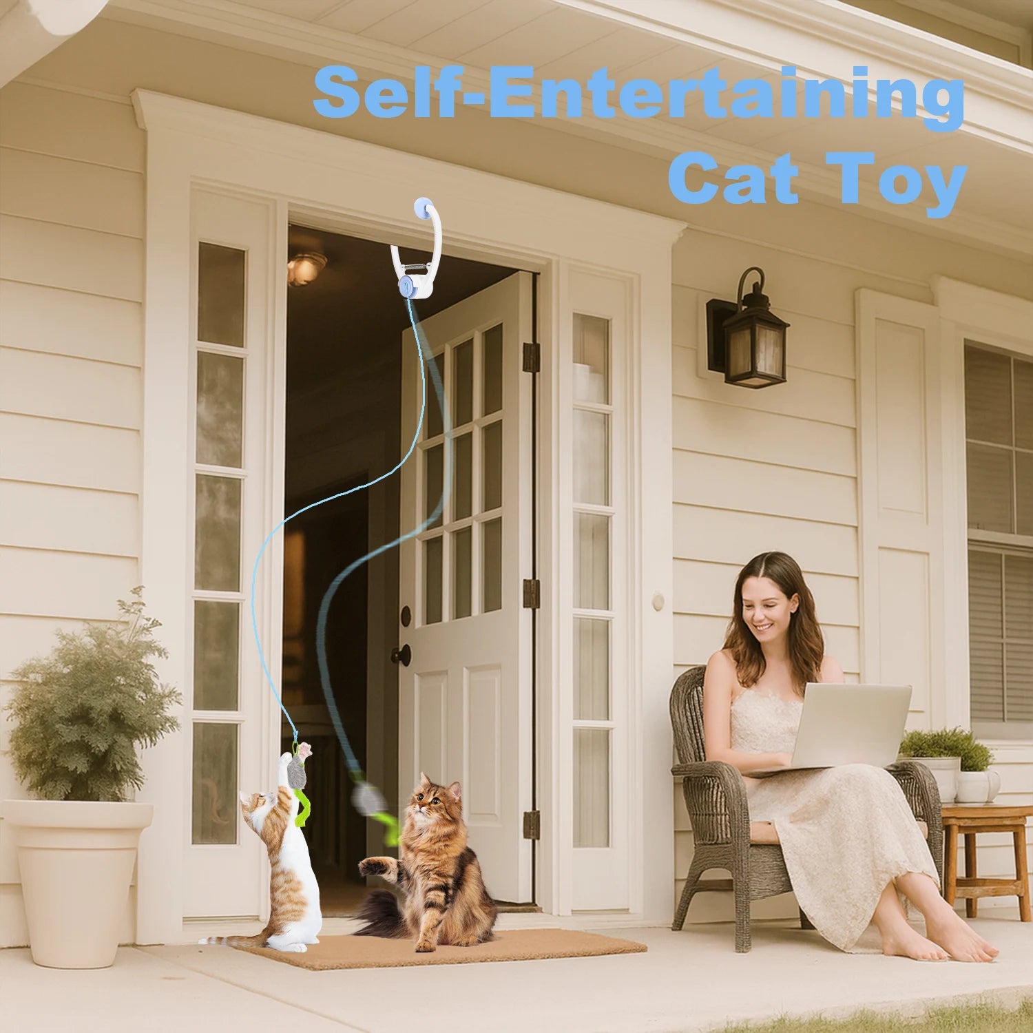 Cat Toys Electric Door Hanging Cat Toy USB Rechargeable