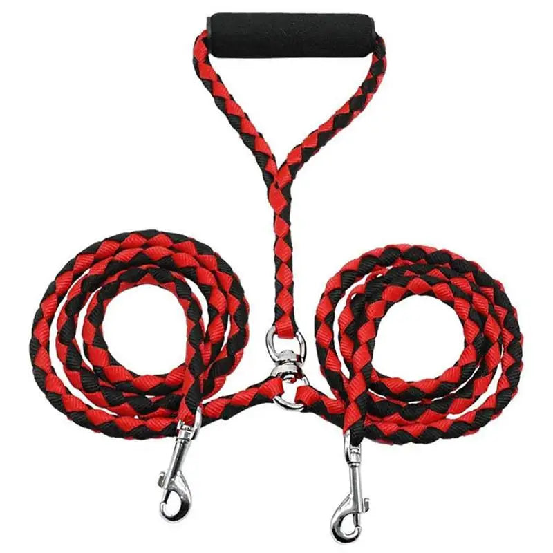 Pet Double Leash, 2 Way Couplers Dog Leash, Rope Elastic Extended Pet Leash