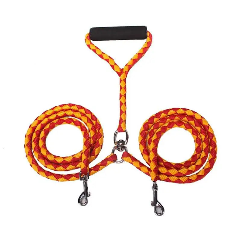 Pet Double Leash, 2 Way Couplers Dog Leash, Rope Elastic Extended Pet Leash
