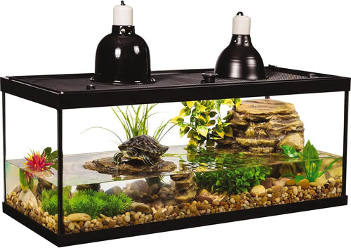 20-Gallon Turtle Aquarium Kit with Filter and Heating Lamps, 30-Inch Setup for Aquatic Pets