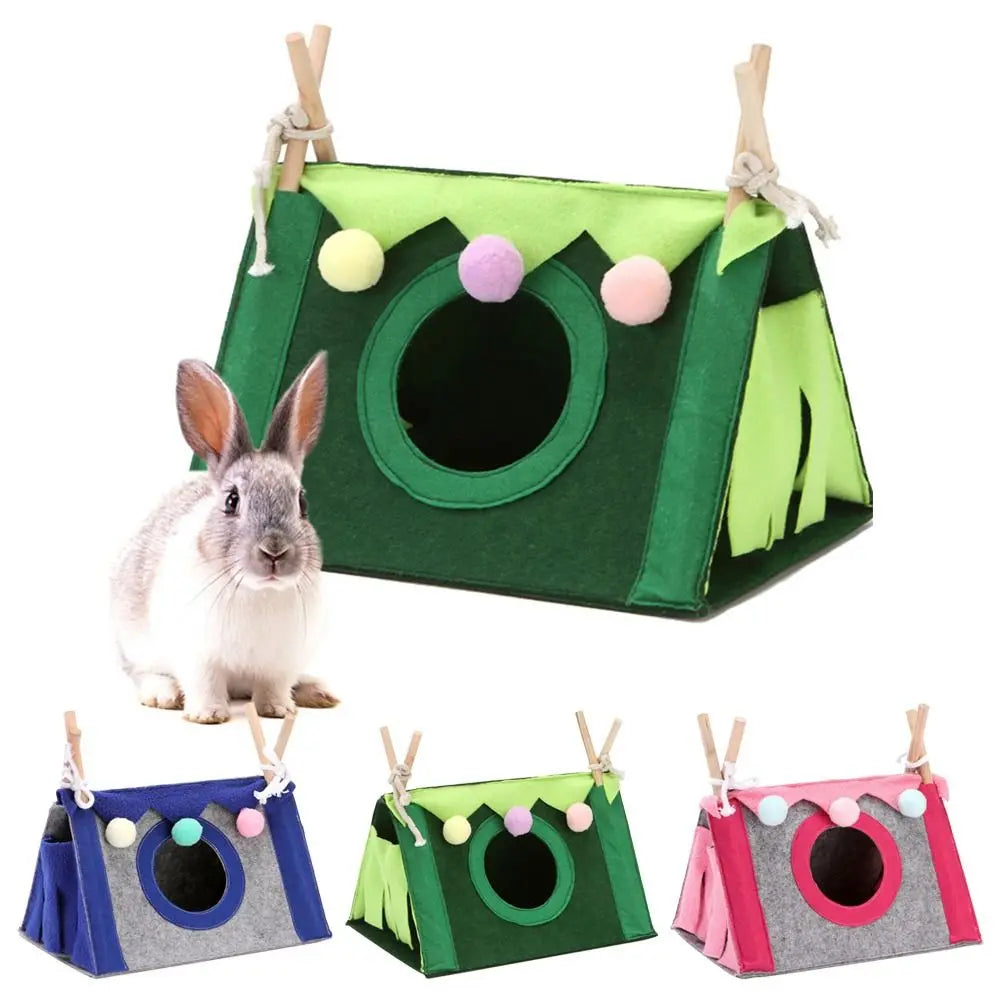 Small Pet Nest Felt Tent Rabbit Nest Hamster House Small Animal Bed Accessories