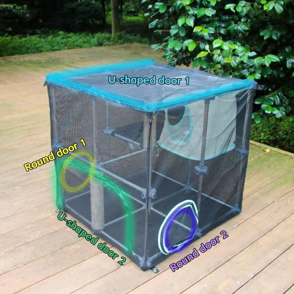 Outdoor Cat Enclosure, Compact Kit for Outdoor and Indoor Use
