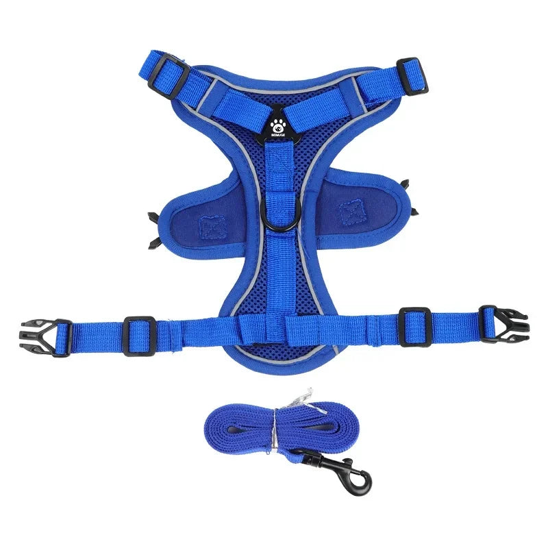 No Pull Dog Harness and Leash Set Adjustable Pet Harness Vest Reflective
