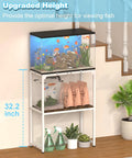 20 Gallon Aquarium Stand with 2-Tier Storage Shelf, Metal Reptile Terrarium Rack
