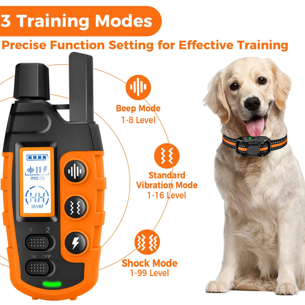 3300Ft Electric Dog Training Collar Remote Control Waterproof With Vibration