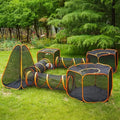7 in 1 Outdoor Cat/Dog Enclosure, Foldable Pop-Up Mesh Playpen Tunnel, Foldable