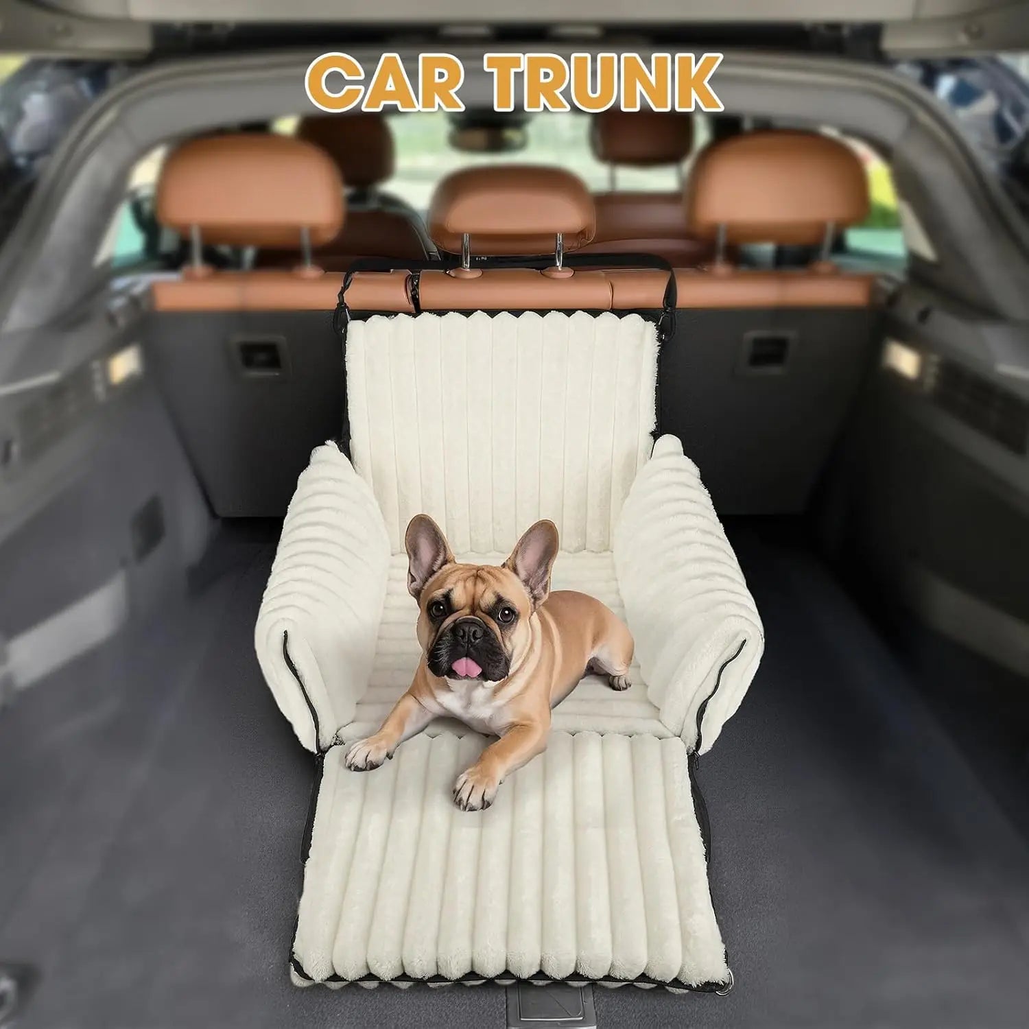 6-in-1 Dog Car Seat for Small/Medium Dogs, Washable Cover, Safety Leash
