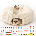 Cat Plush Tunnel Bed with 40 Cat Toys with Mat