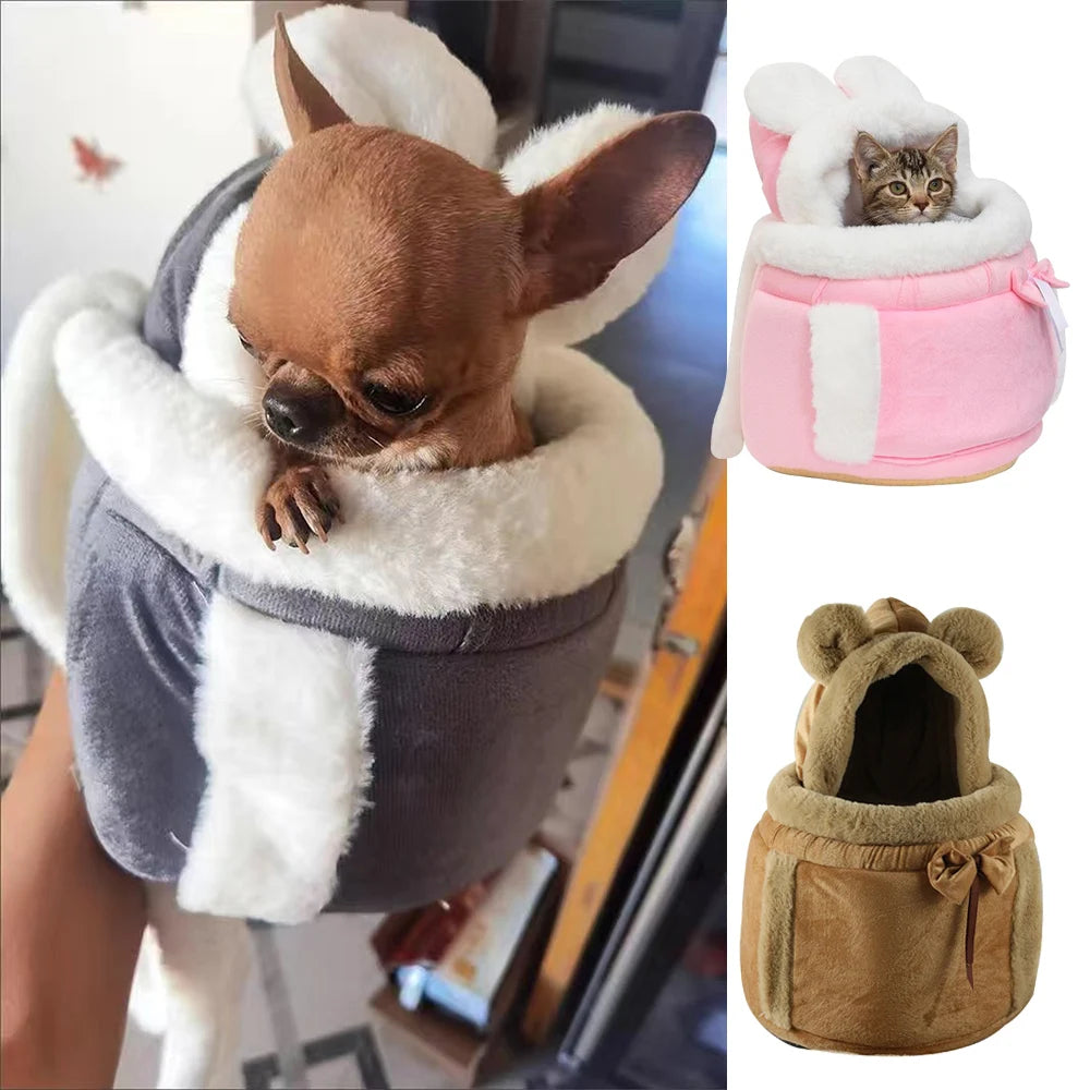 Outdoor Travel Puppy Dog Carrier Backpack Winter Warm