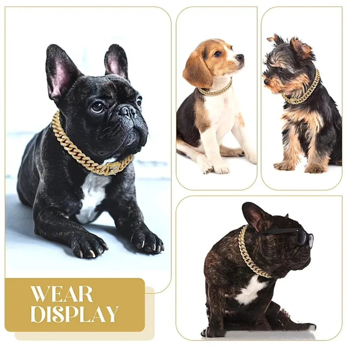 Pet Collar Necklace Cat/Dog Full Diamond Cuban Chains
