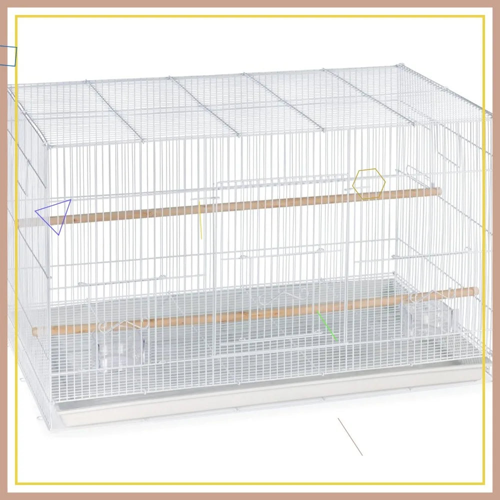 Stackable Metal Bird Cage for Small Pets, White Flight Home with Removable Tray