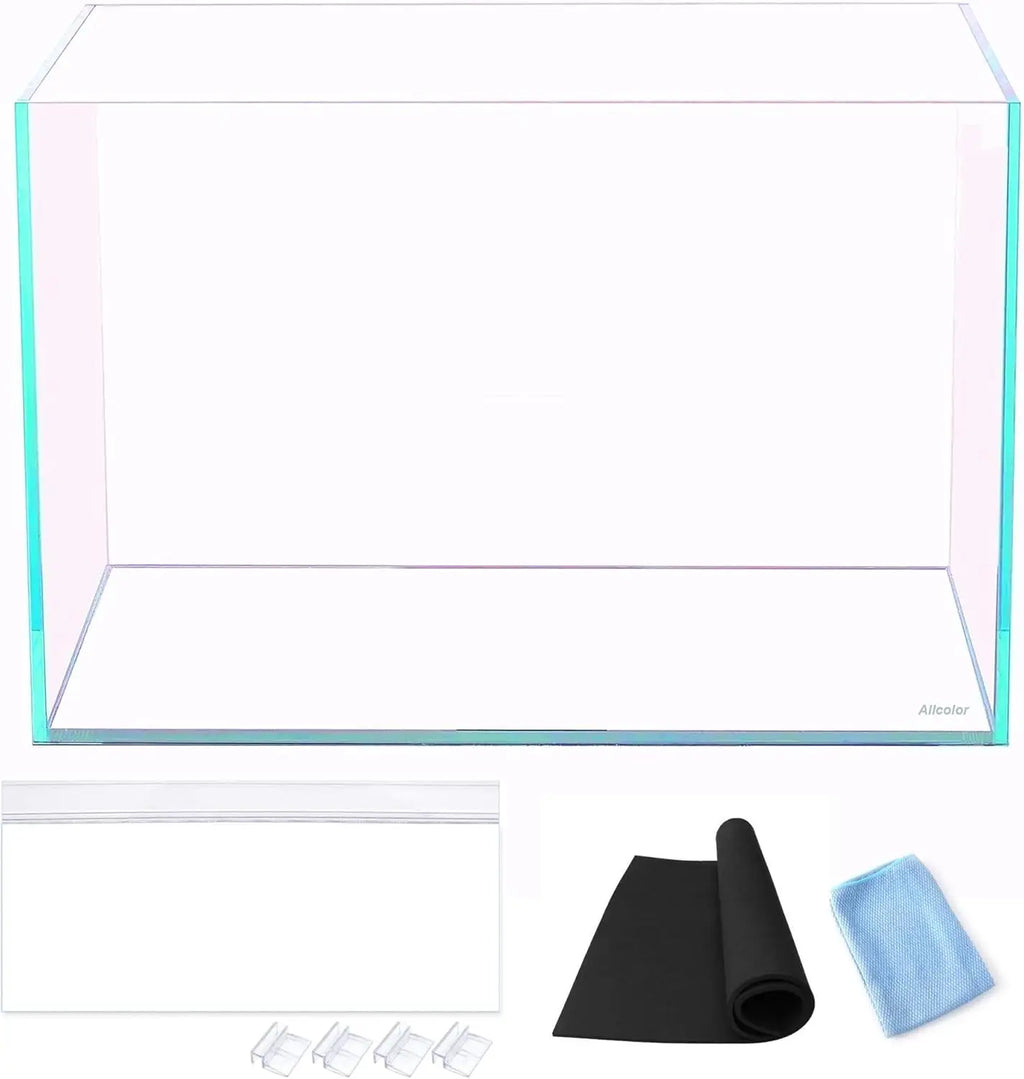 Ultra Clear Rimless Aquarium Tank 2-22 Gallons Low Iron Glass for Crystal View
