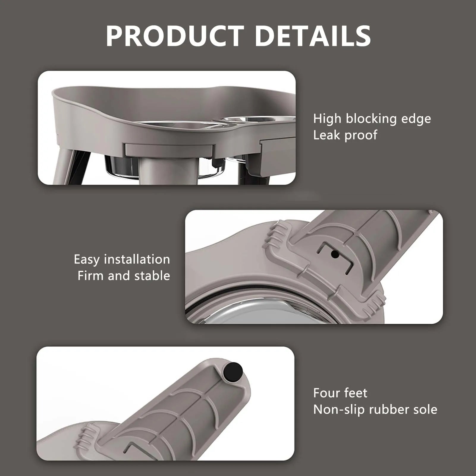 Raised Stand Elevated Dog Feeder Non-Slip and No Spill Design Suitable for Improved Posture and Comfort