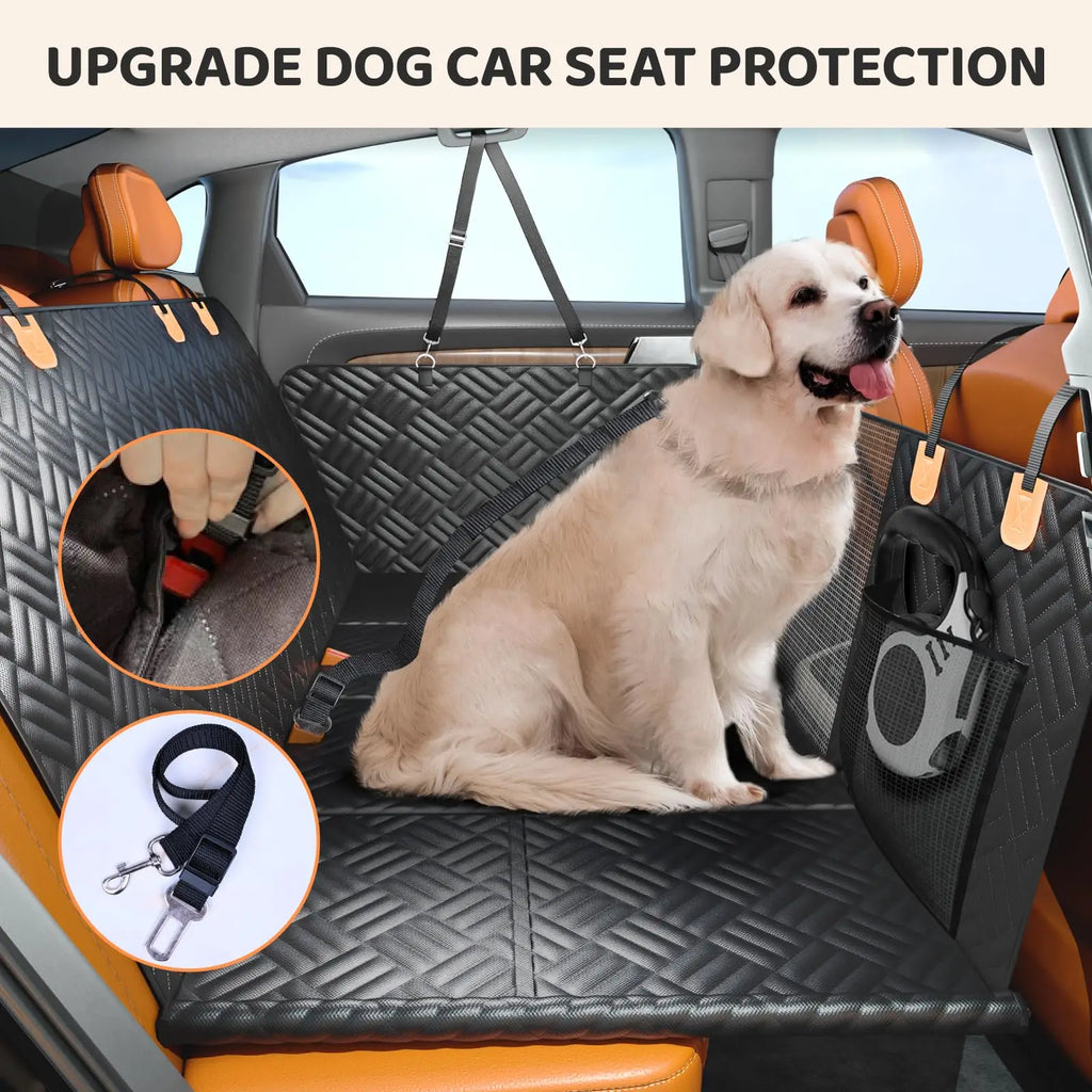 Car Rear Seat Dog Seat Cover, Hard Bottom, Heavy-Duty Anti-Scratch Washable