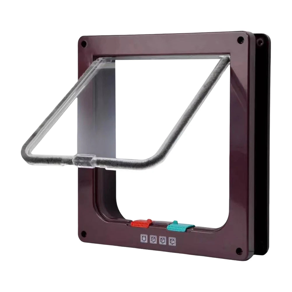Cat Flap Door with 4 Way Security Lock In & out Pet Door Dog/Cat For Sliding Door