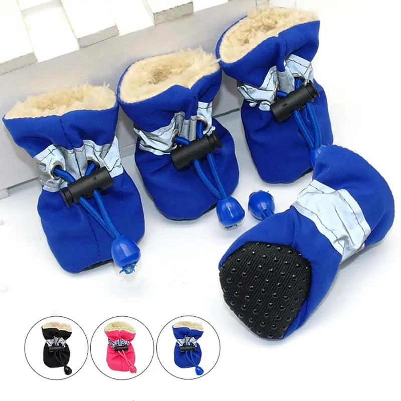 4pcs Antiskid Puppy Shoes Pet Protection Soft-soled Pet Shoes Waterproof