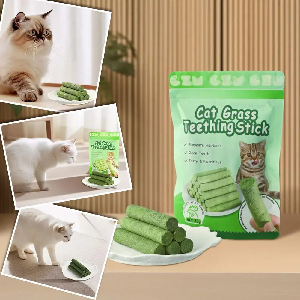 6Pieces Cat Grass Teeth Grinding Stick Pet Snacks Hairball Kitten Removal Instant Kitten Removal Teeth Cat Mild Cleaning Ha I2V