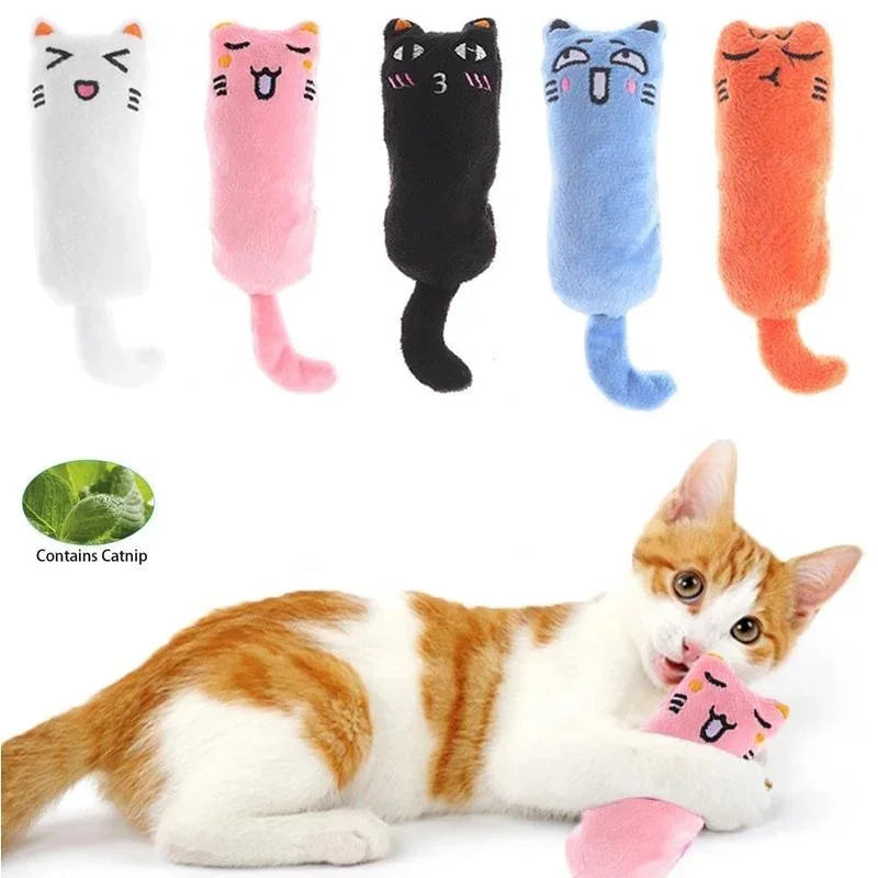 Pet Toy Rustle Sound Catnip Toy Cat Supplies, Teeth Grinding Cat Plush Thumb Pillow