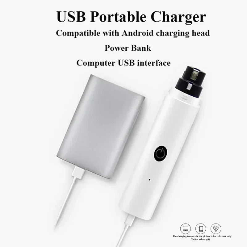 New Electric Dog Nail Clippers Rechargeable USB Charging With LED Light