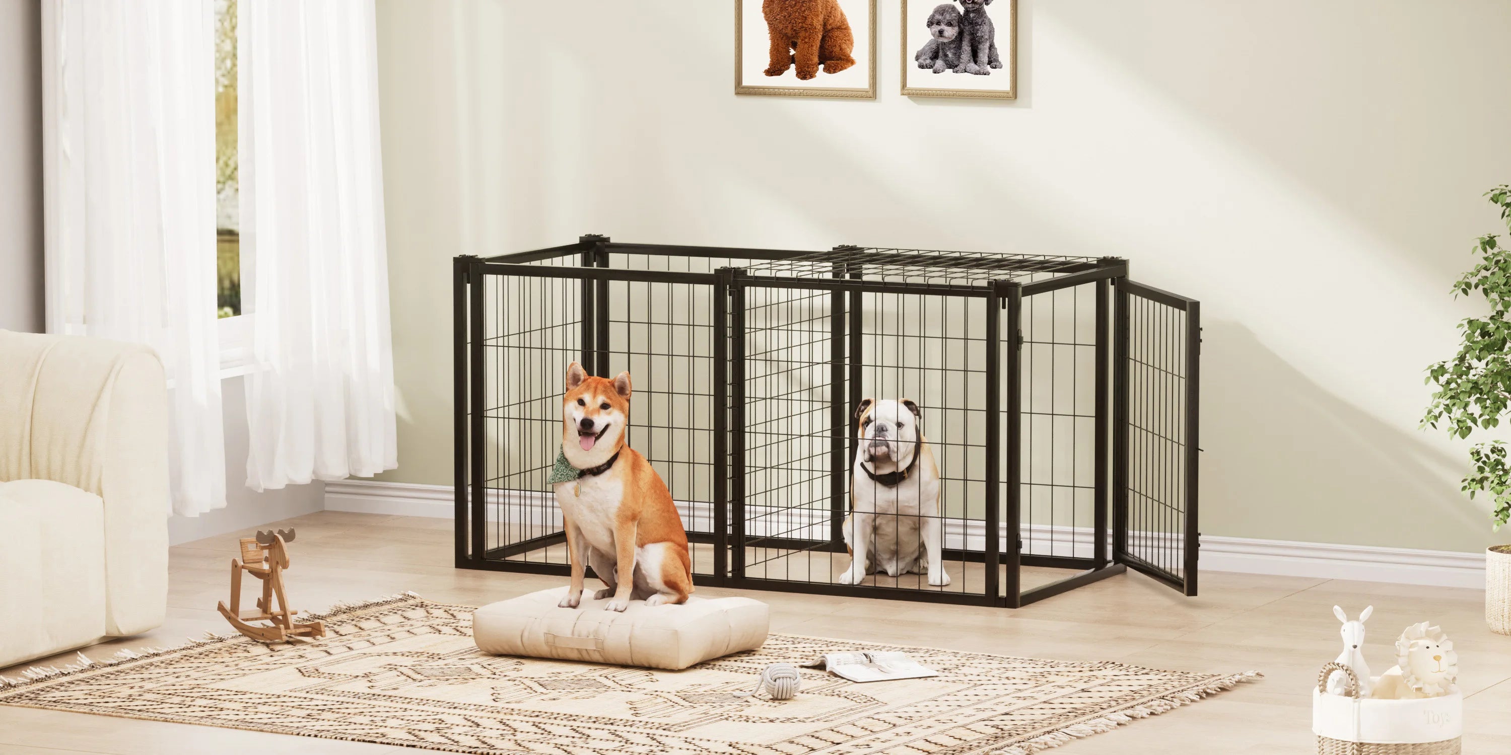 Dog Kennel  Black.47.2"L x 22"W x 24"H.