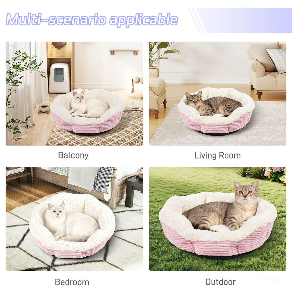 Heated Pet Bed, Machine Washable Thickened Plush Cat/Dog Bed
