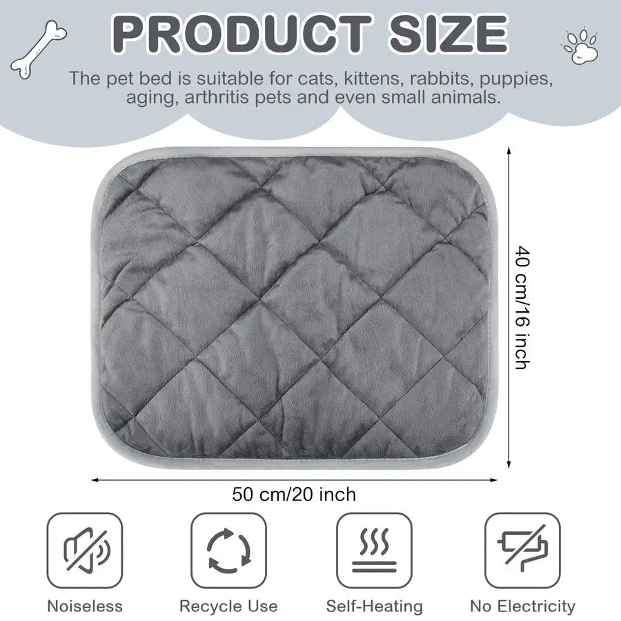 Pack Self Heating Cat Mat Self Warming Cat Bed Extra Warm  Reflects Body Heat Washable