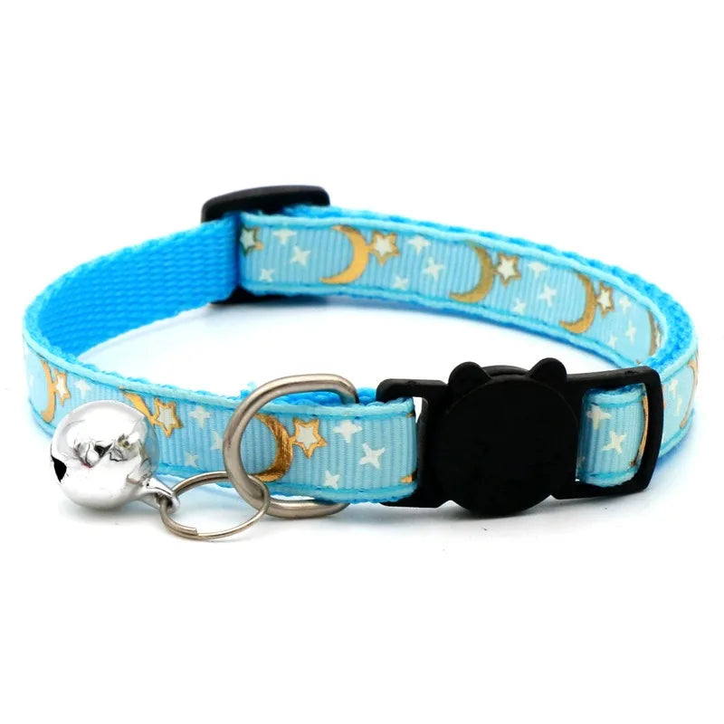 Pet Collar With Bell Cartoon Footprint, Adjustable Safety Bell Ring Necklace