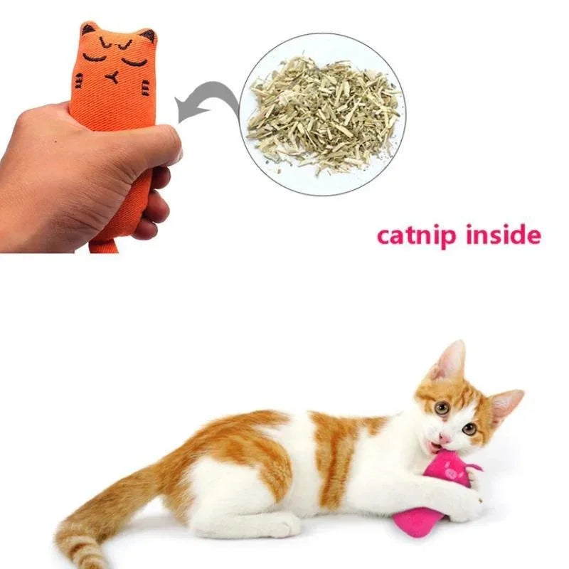Pet Toy Rustle Sound Catnip Toy Cat Supplies, Teeth Grinding Cat Plush Thumb Pillow