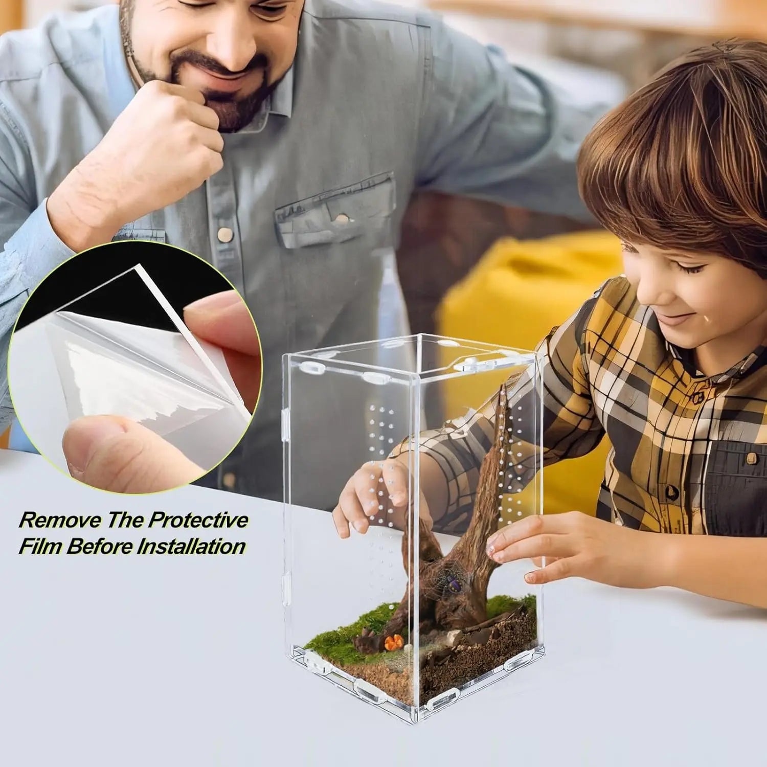 Acrylic Transparent Reptile Terrarium Habitat Reptiles Cage Nano Arboreal Tarantula Enclosure Bearded Dragon