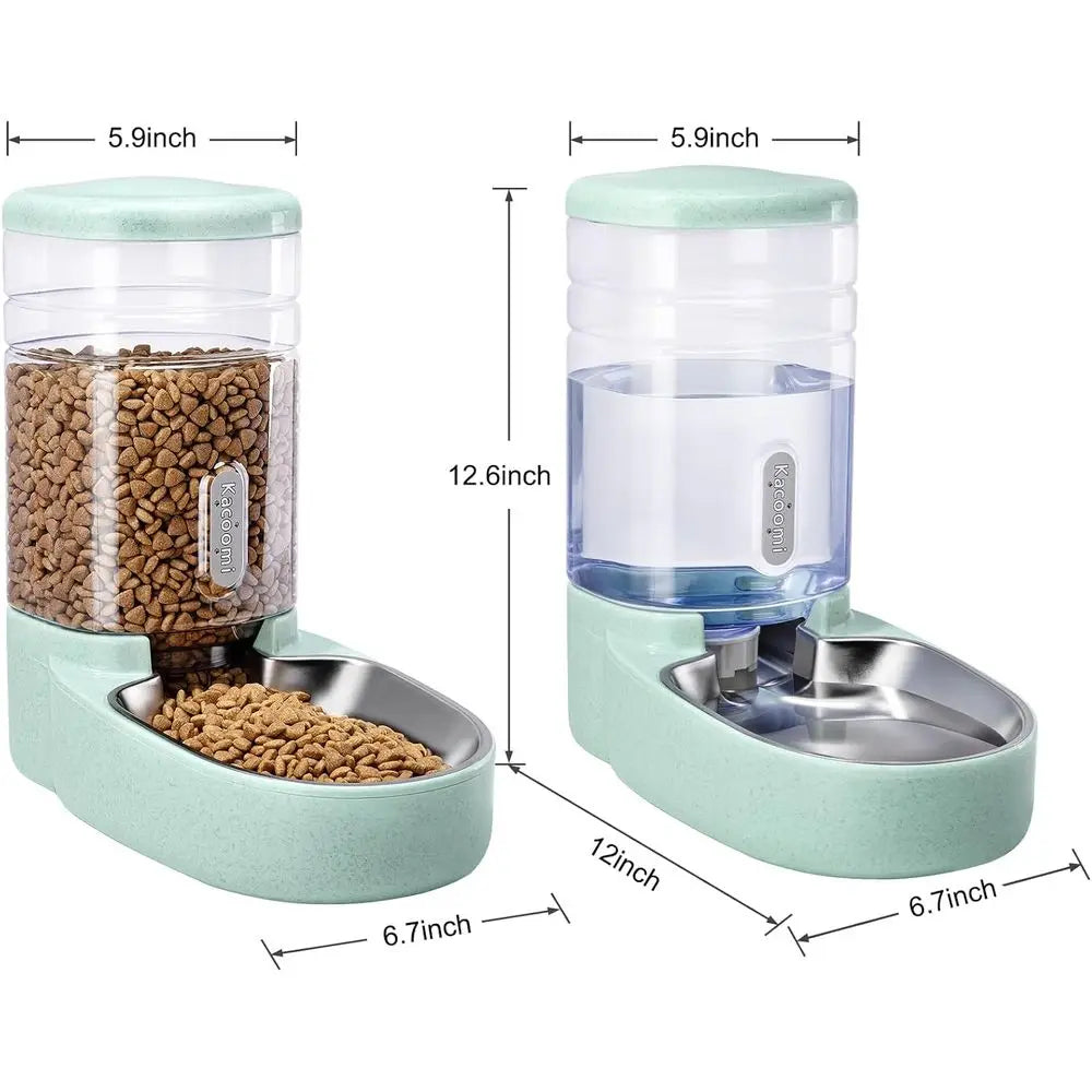 Automatic Cat/Small Dog Feeder and Water Dispenser with Stainless Steel Bowl