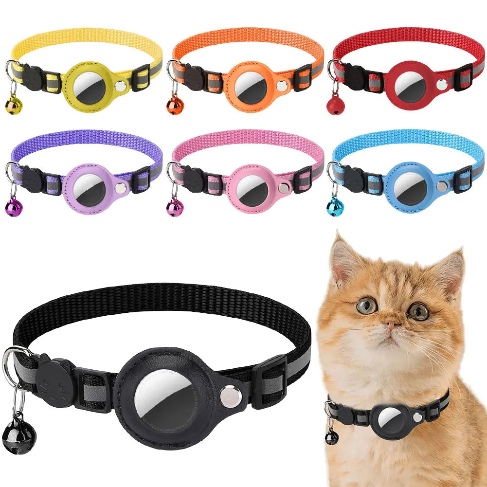 Apple AirTag Pet Collar, Reflective Kitten Collar, Safety Buckle, GPS Tracker Holder, Adjustable