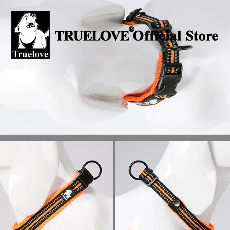 Pet Dog Collar, Nylon Adjustable, Webbing Padded, Soft Reflective