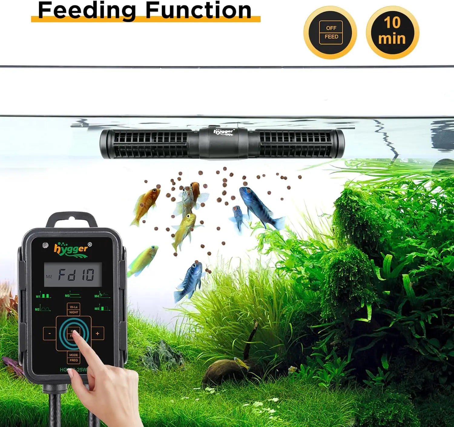 Adjustable Aquarium Wave Maker with LED Controller,For Freshwater & Saltwater Tanks Up to 135 Gallons
