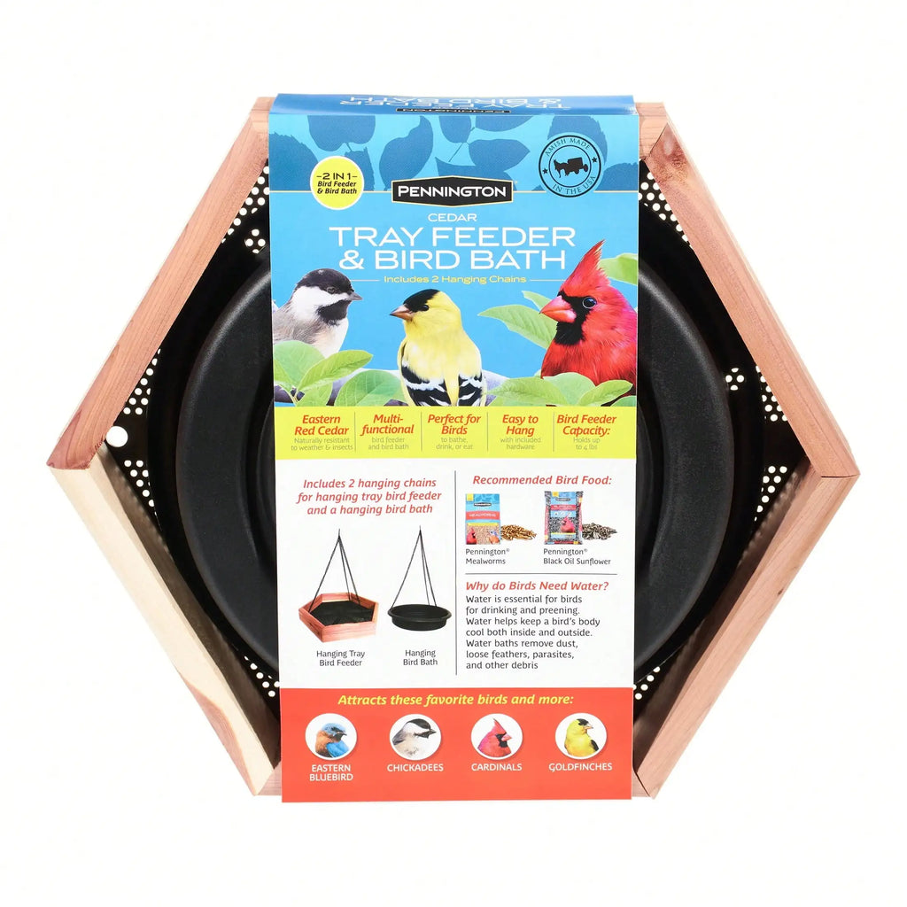 (3-Pack) 2-in-1 Bird Bath and Bird Feeder, 4 lbs,Keep seeds fresh,Durable