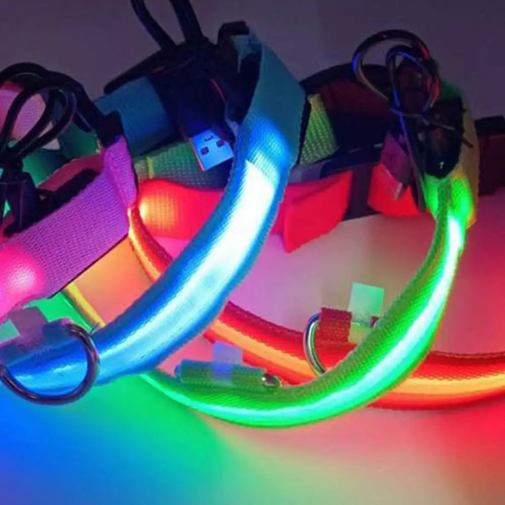 Adjustable LED Pet Harness, USB Rechargeable Light Up Dog Harness, Glow-in-The-Dark Safety Vest