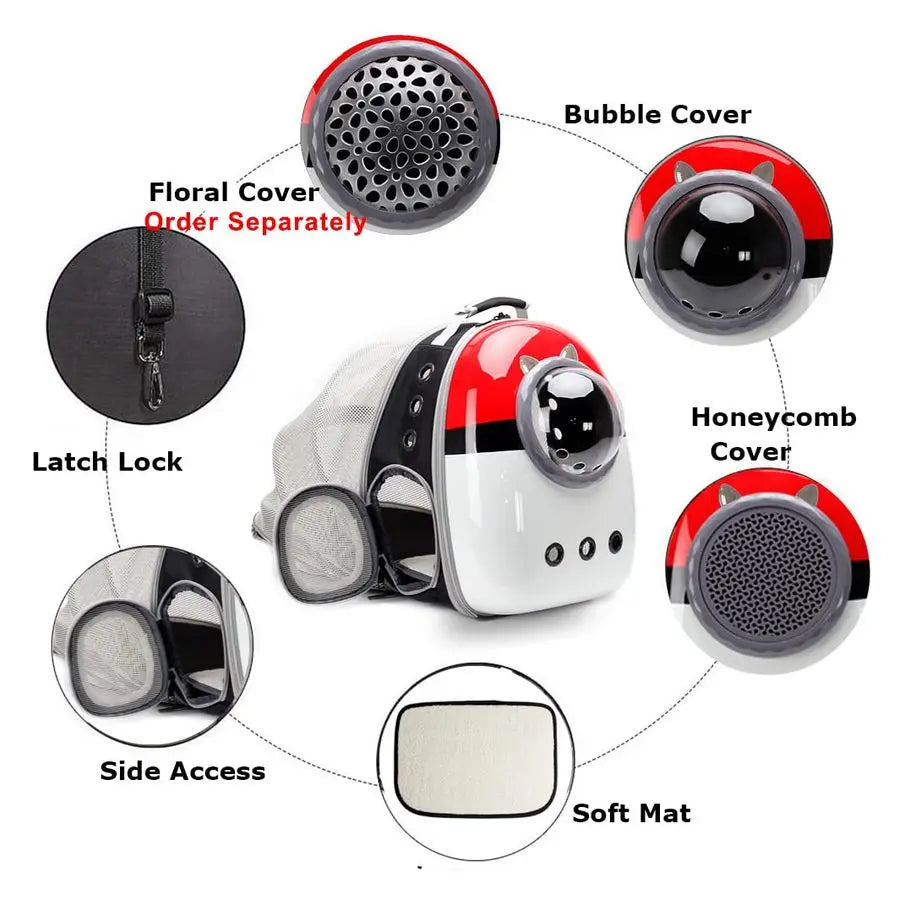 Expandable Cat Carrier Backpack for Cats Kitten Small Puppy, Airline Approved Cat Bubble Backpack