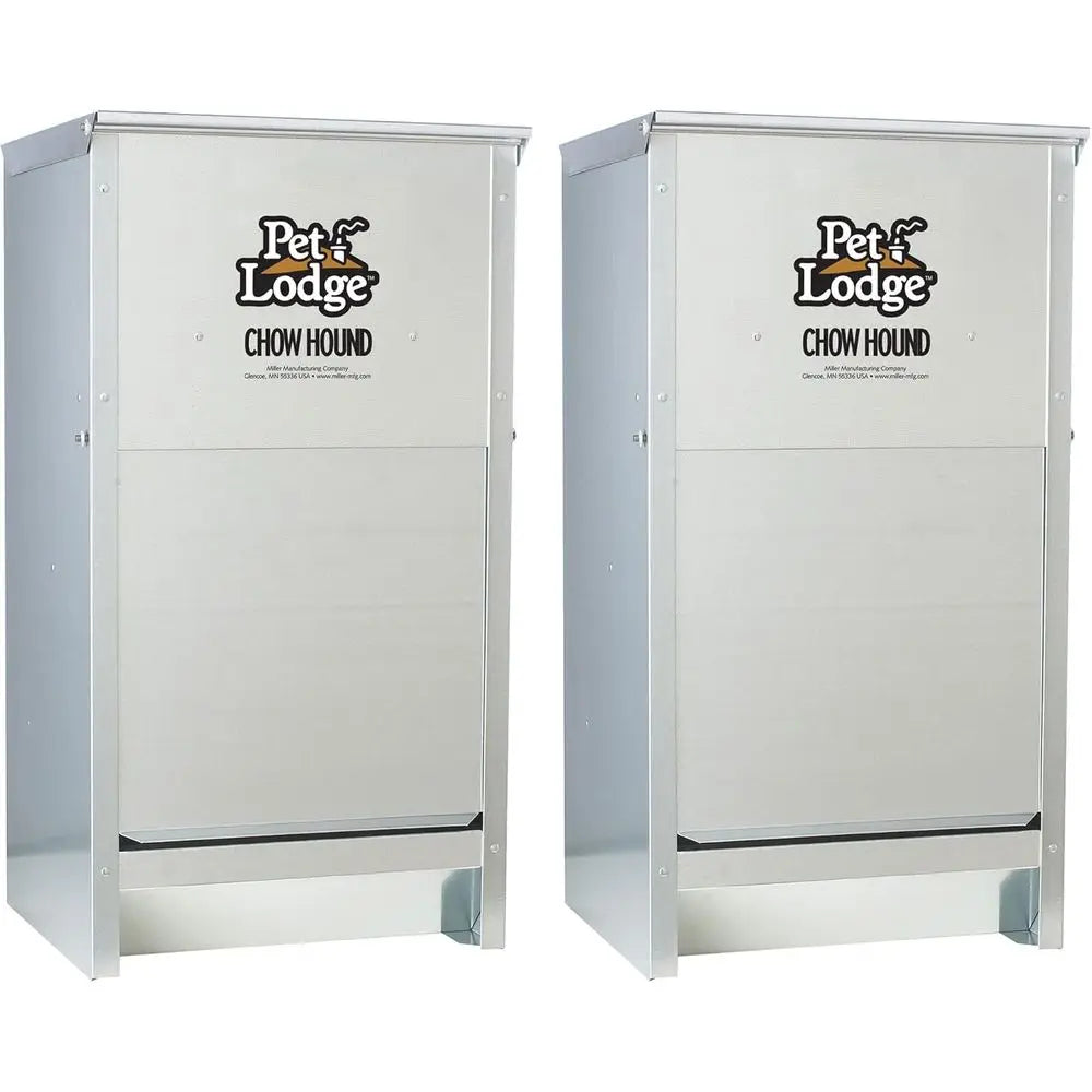 25 Pound Capacity Heavy Gauge Steel Indoor and Outdoor Dry Food Automatic Dog Feeder