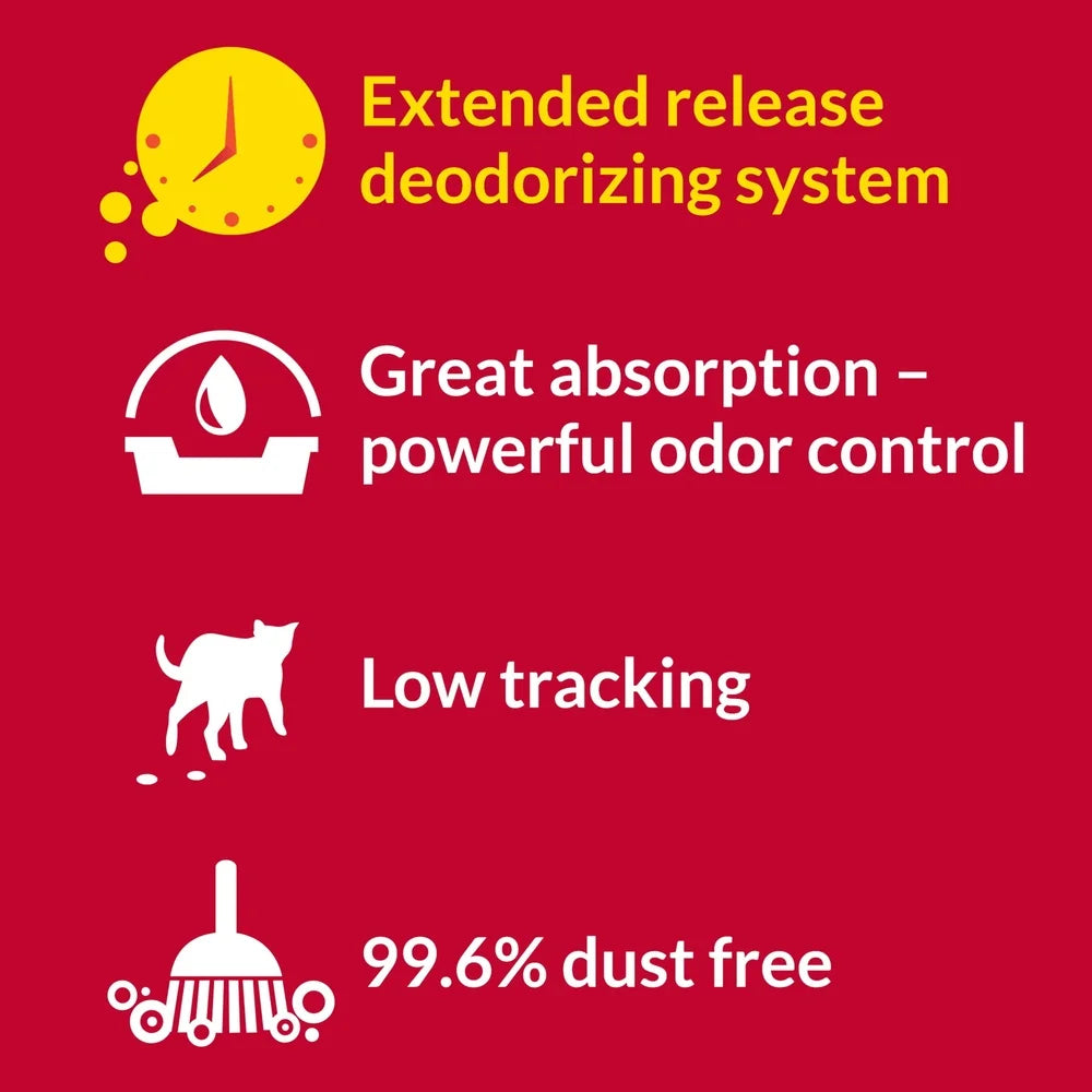 Multi-Cat Non-Clumping Cat Litter Odor Control Low Dust Clay Litter 24/7 Performance