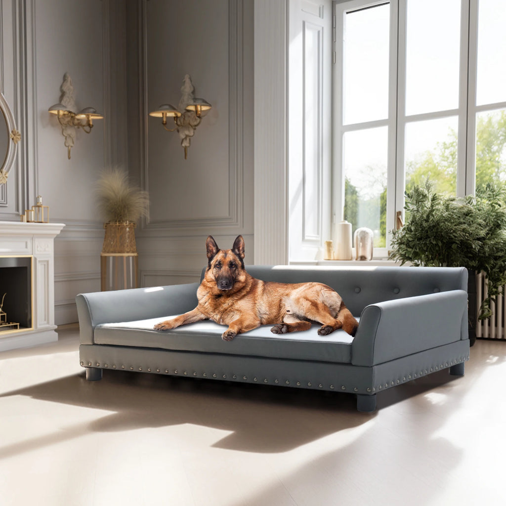 Heavy Duty Pet Sofa Large Raised Dog Bed Cushioned Sofa